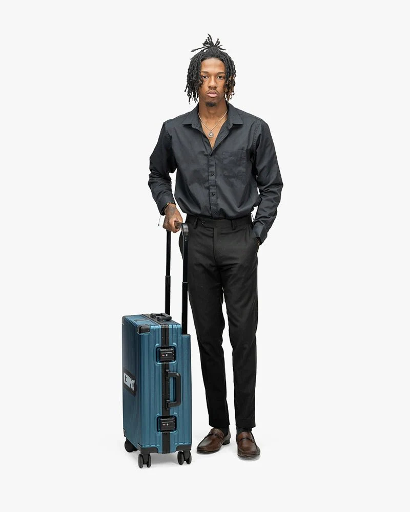 Blue Hardcase Luggage | 22 inch Wide Handle | Bold Logo - Image 6
