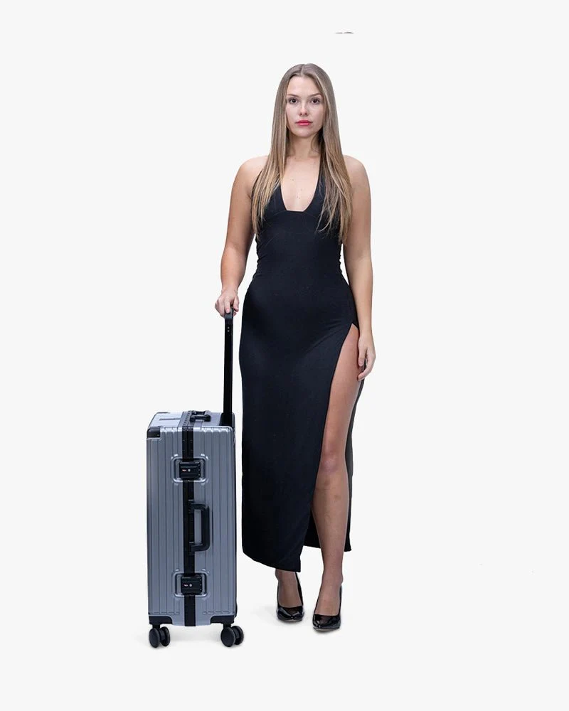 Silver Hardcase Luggage | 22 inch Wide Handle & Logo - Image 6