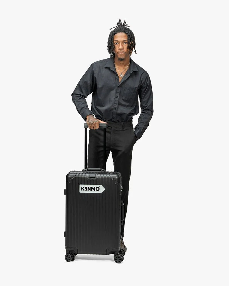 Black Aluminum Luggage | 24 inch & Matte | Arrow Logo - Image 6