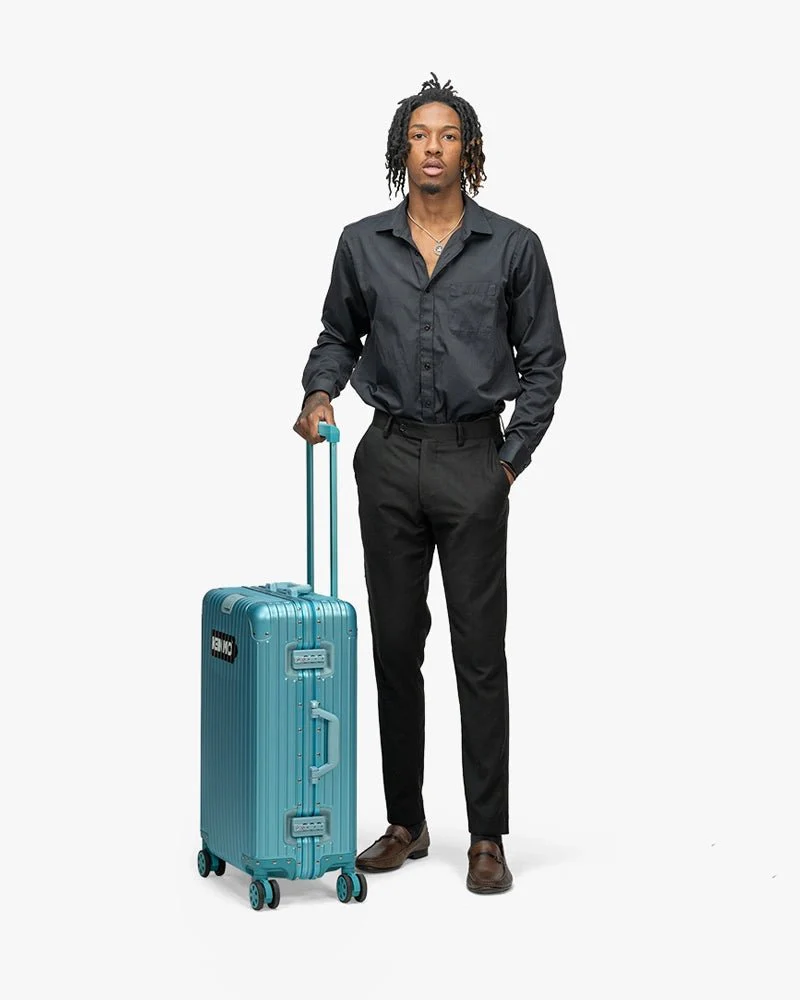 Blue Aluminum Luggage | 24 inch & Matte | Arrow Logo - Image 7
