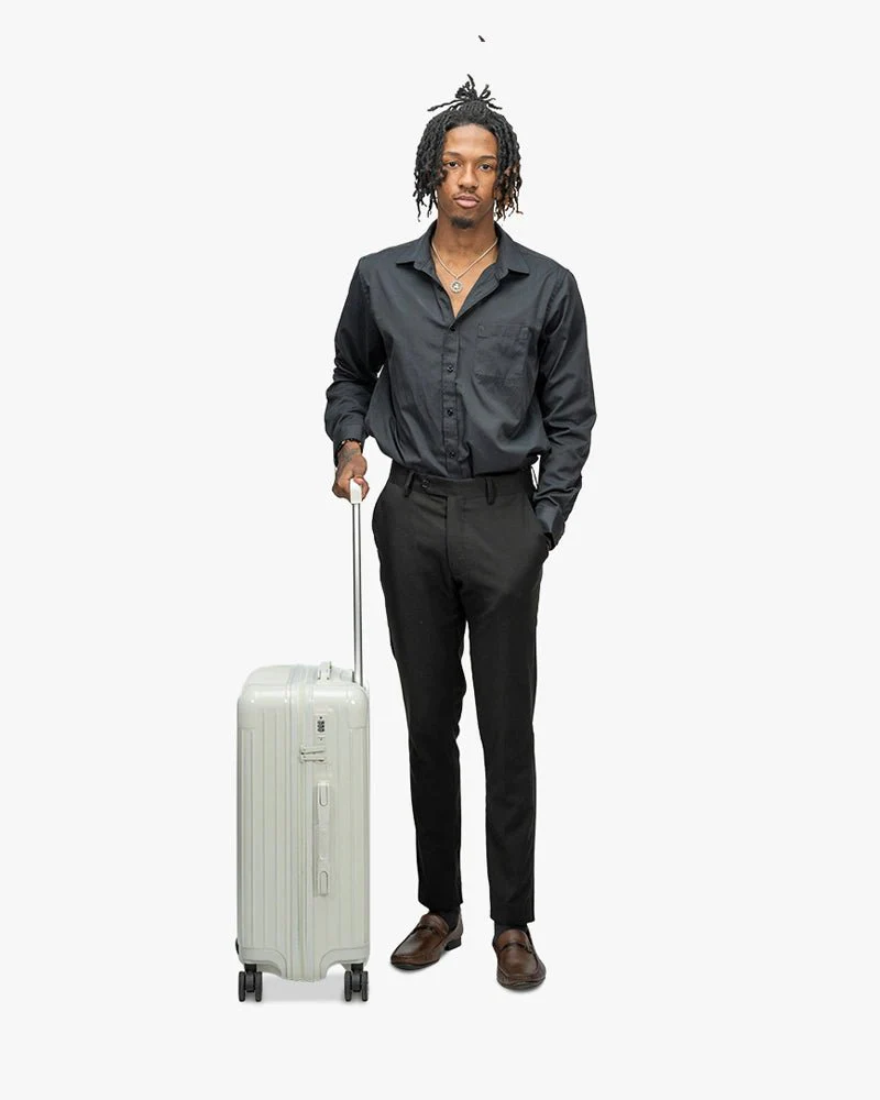 White Hardcase Luggage | 24 inch & Glossy | Arrow Logo - Image 6
