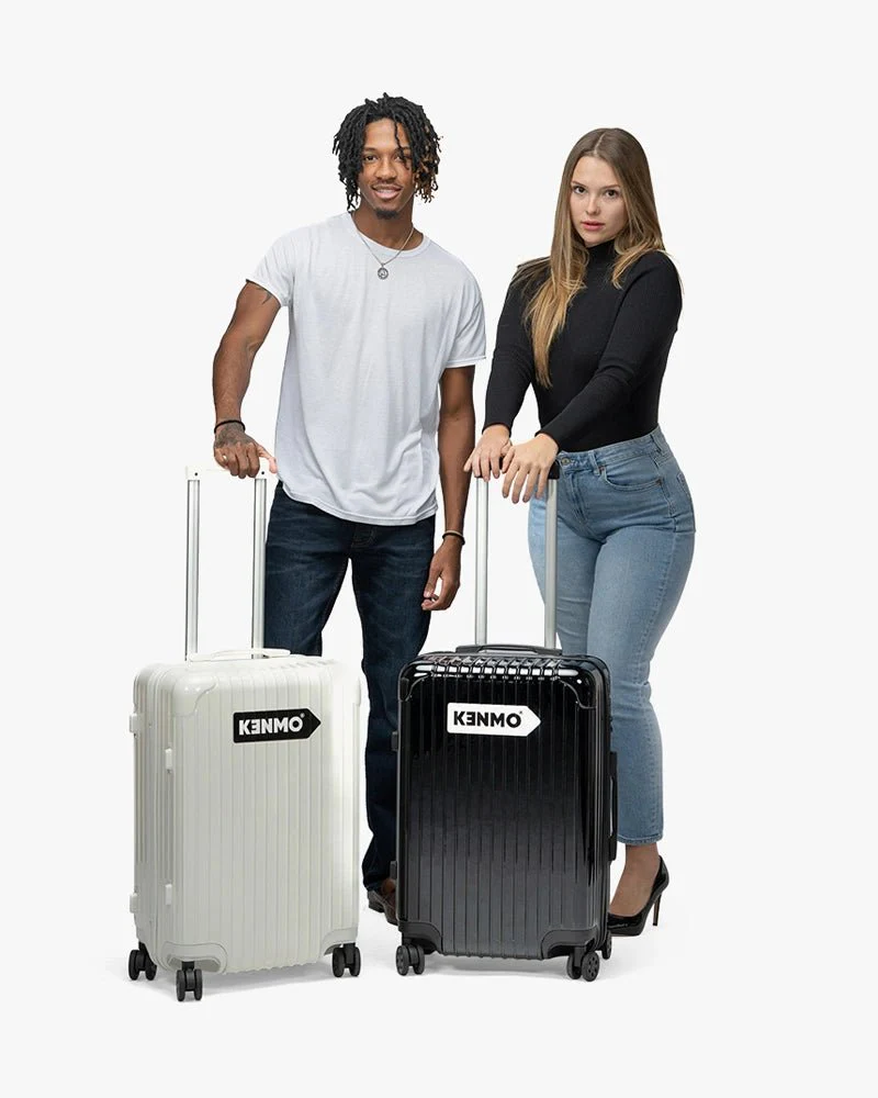 White Hardcase Luggage | 24 inch & Glossy | Arrow Logo - Image 7