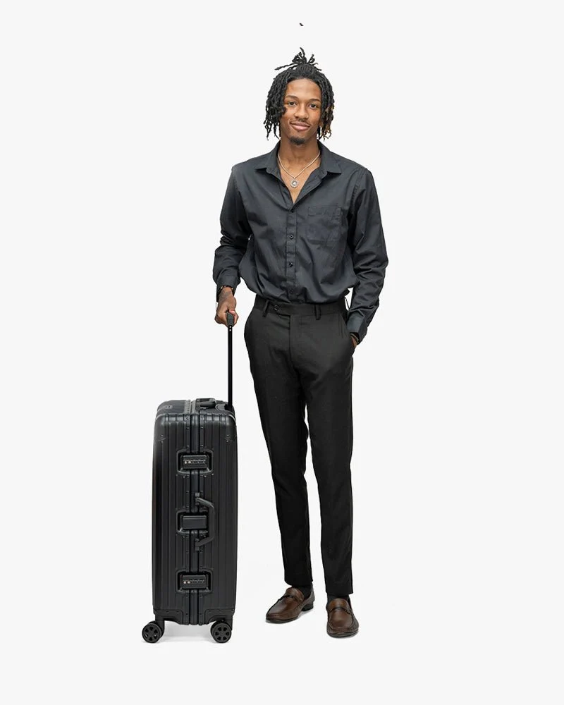 Black Aluminum Luggage | 26 inch & Matte | Arrow Logo - Image 7
