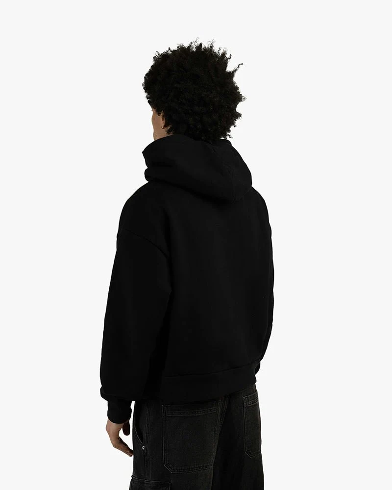 Black Cropped Hoodie | Bold Teddy Bear Graphic - Image 4