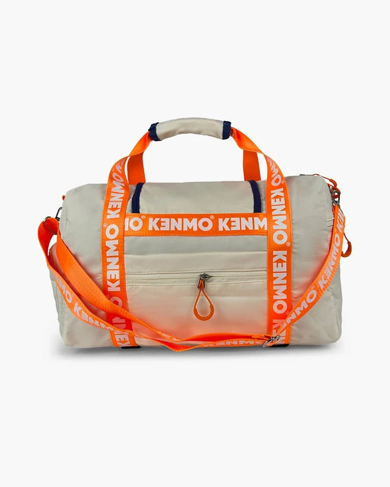 Beige Duffel Bag | Kenmo Logo On Strap & Front Pocket - Image 3