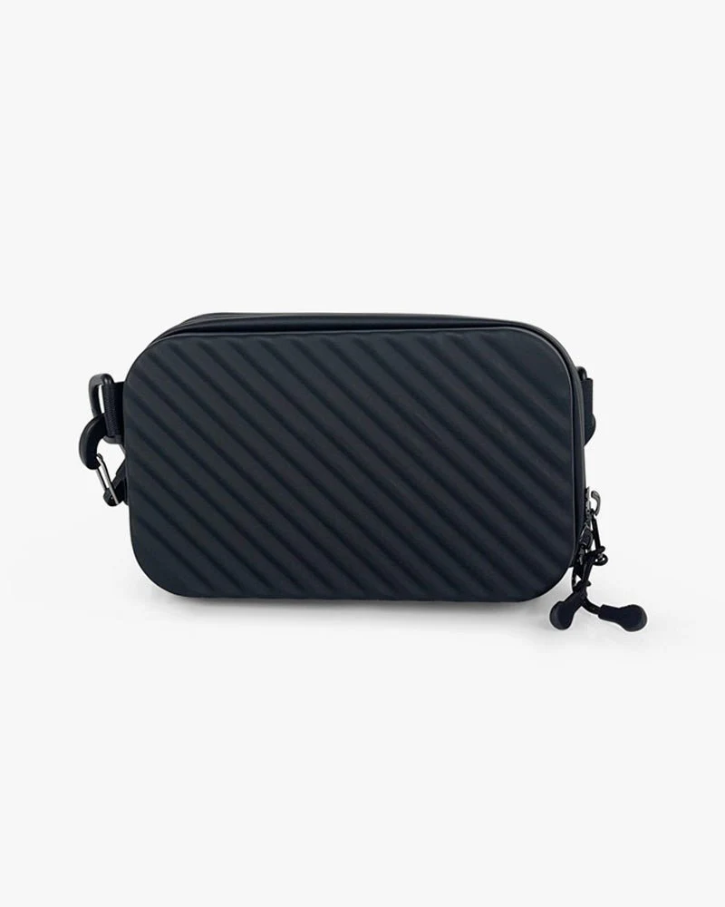 Black Messenger Bag | Plastic Rigid Crossbody Bag - Image 6