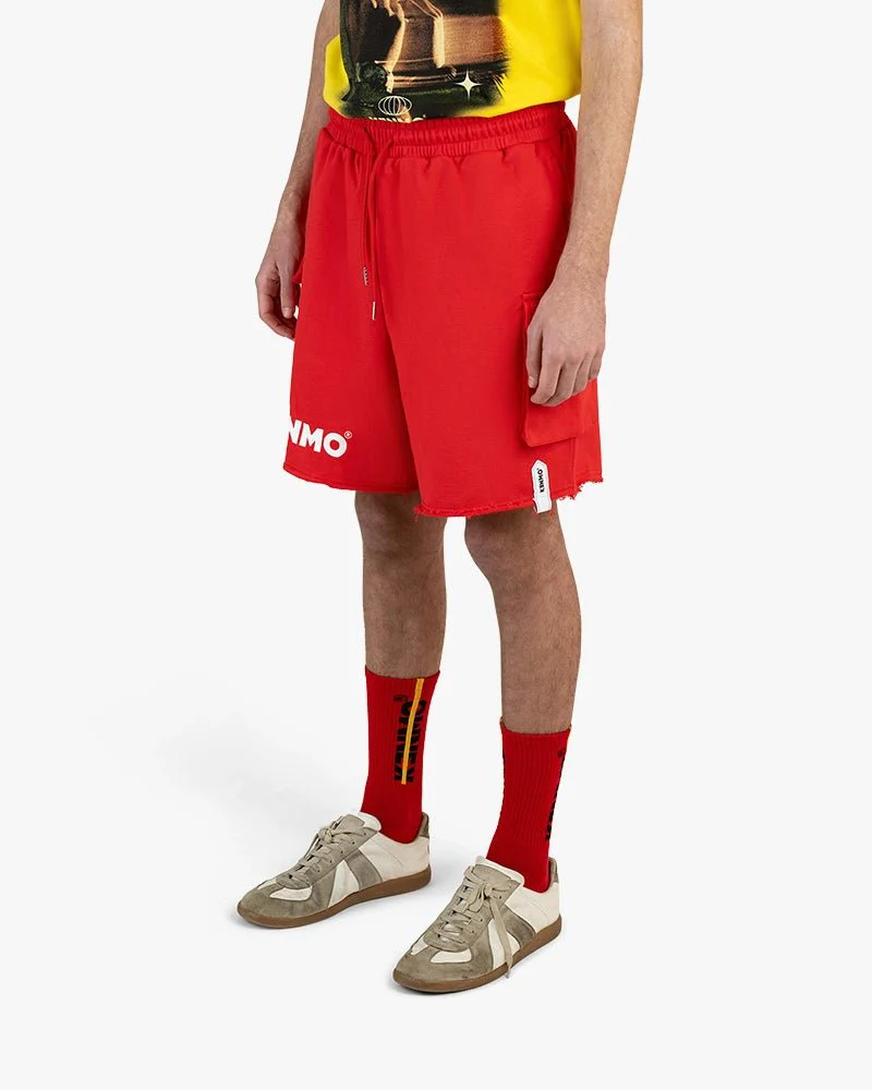 Red Cargo Shorts | Large Side Pocket With Kenmo Logo - Image 2