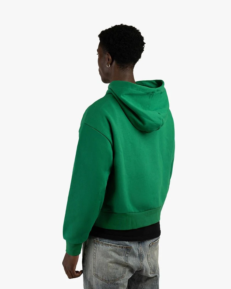 Green Cropped Hoodie | Duck Cartoon Face Graphic - Image 4