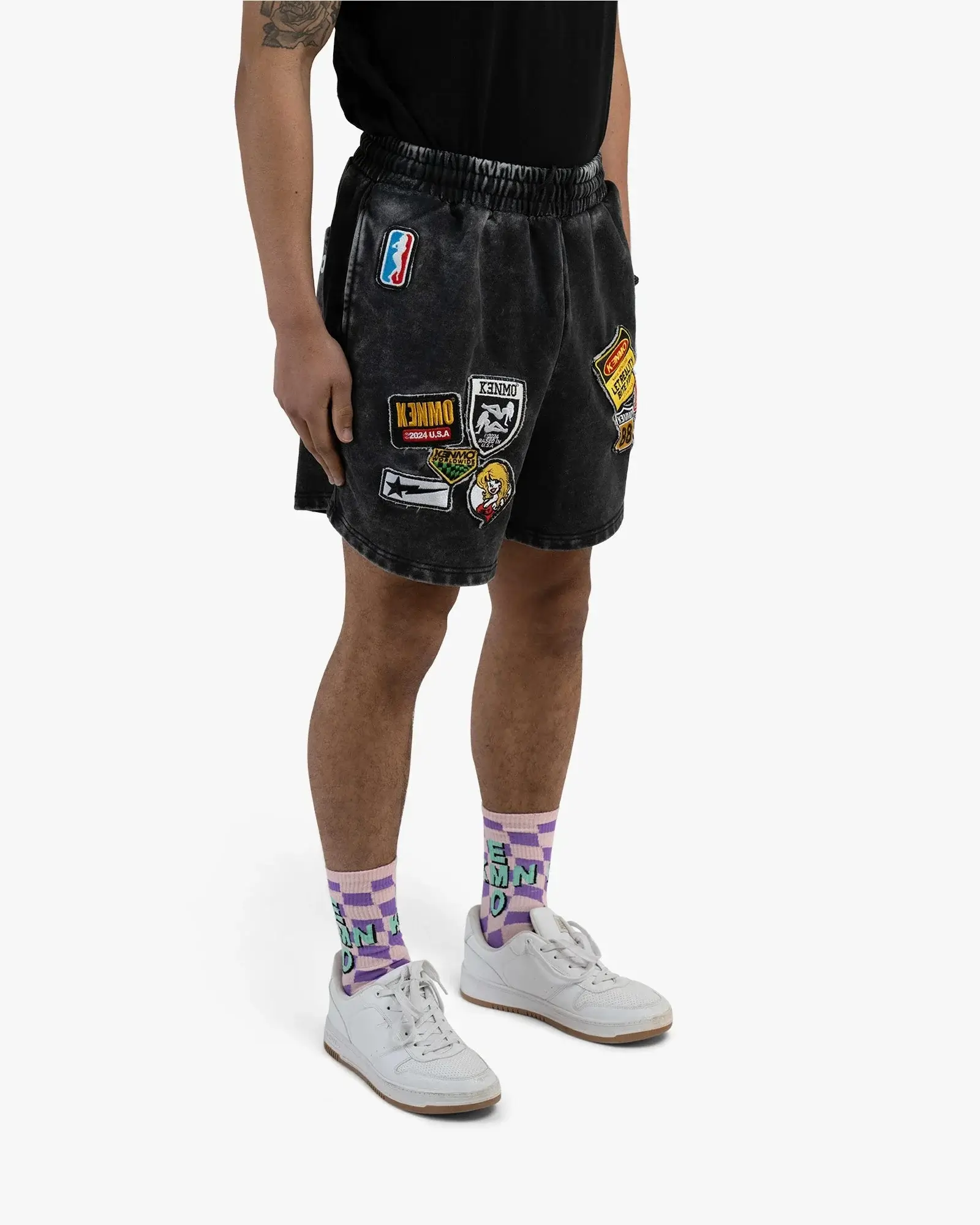 Pink & Purple Checkered Socks | Bold Retro Streetwear Style - Image 3