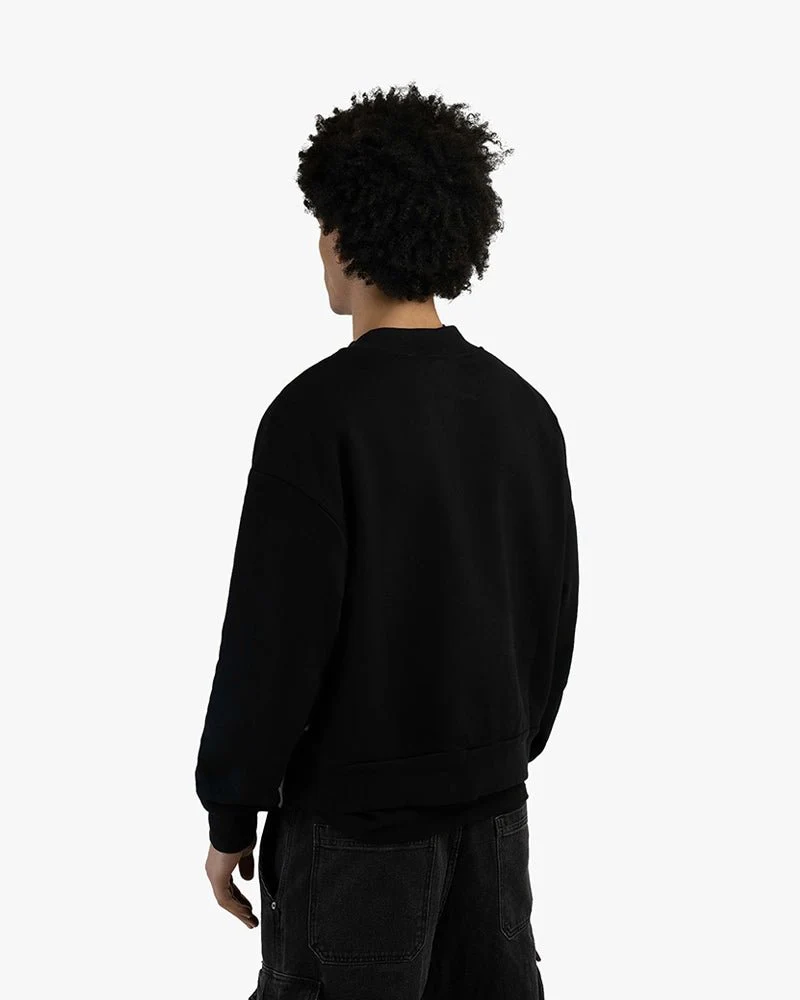 Black Cropped Sweatshirt | Cyborg Girl Graphic - Image 4