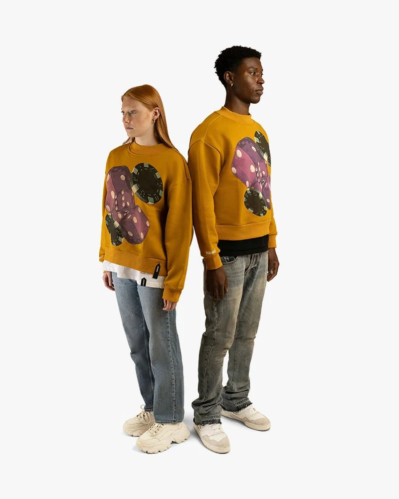 Yellow Cropped Sweatshirt | Bold Dyes Graphic - Image 5