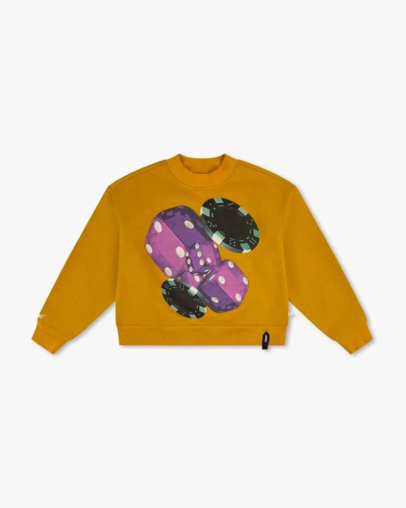 Yellow Cropped Sweatshirt | Bold Dyes Graphic - Image 6