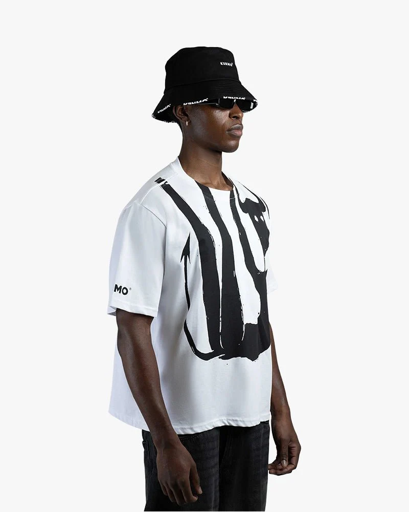 White Oversize Tee | Vintage Hanging Monkey Graphic - Image 3