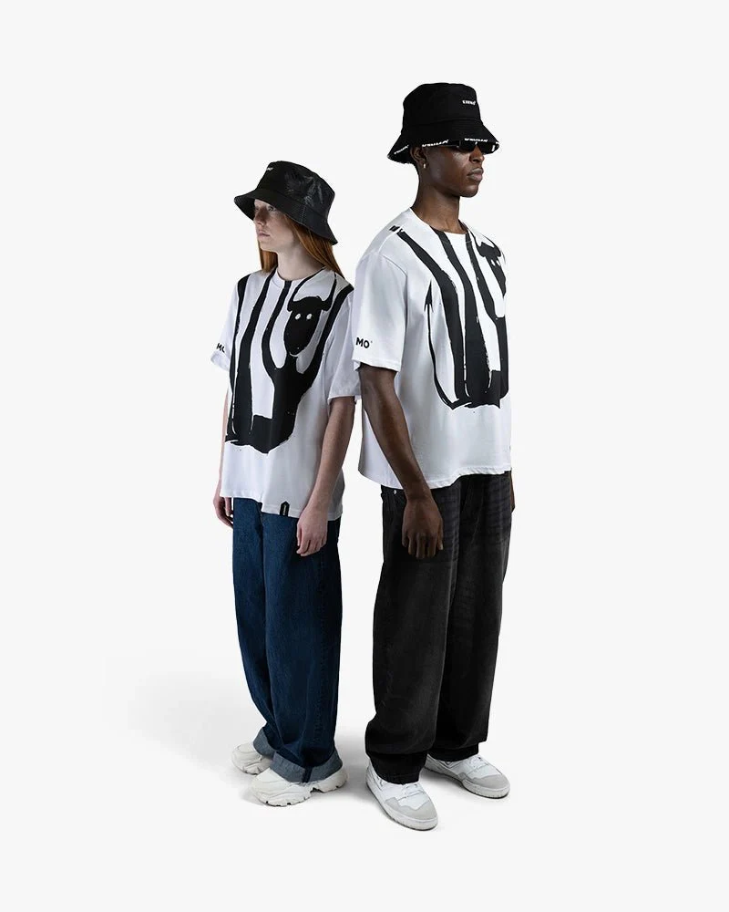 White Oversize Tee | Vintage Hanging Monkey Graphic - Image 5
