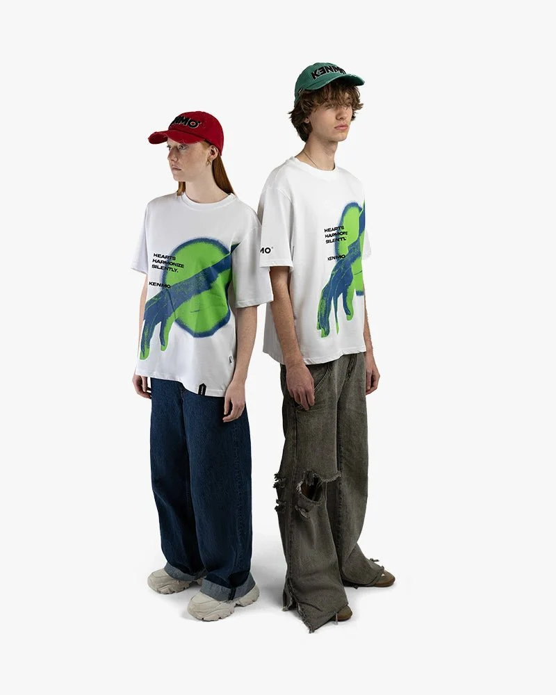 White Oversize Tee | Hand From The Cloud Graphic - Image 5
