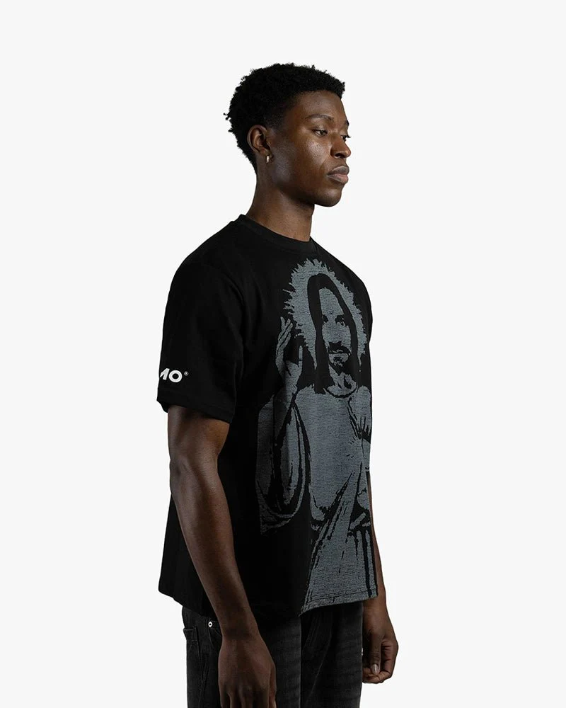 Black Oversize Tee | Vintage Jesus Graphic - Image 3