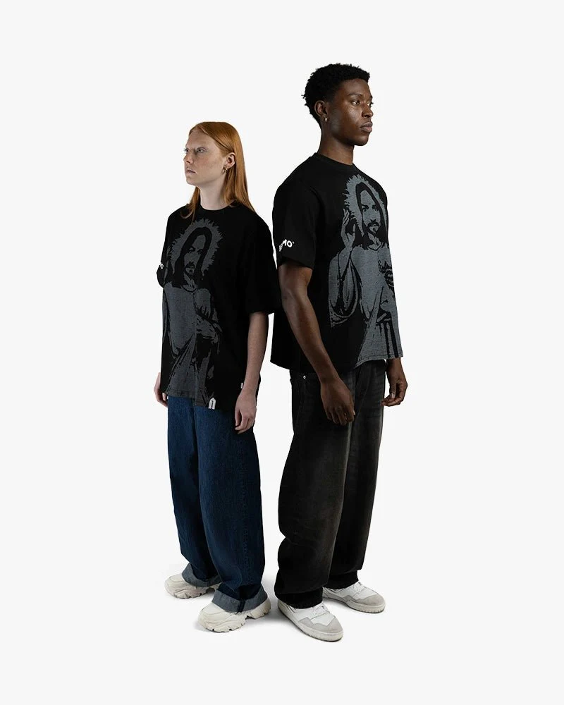 Black Oversize Tee | Vintage Jesus Graphic - Image 5