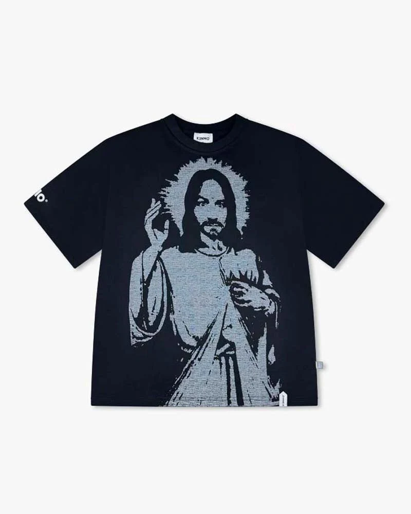 Black Oversize Tee | Vintage Jesus Graphic - Image 6