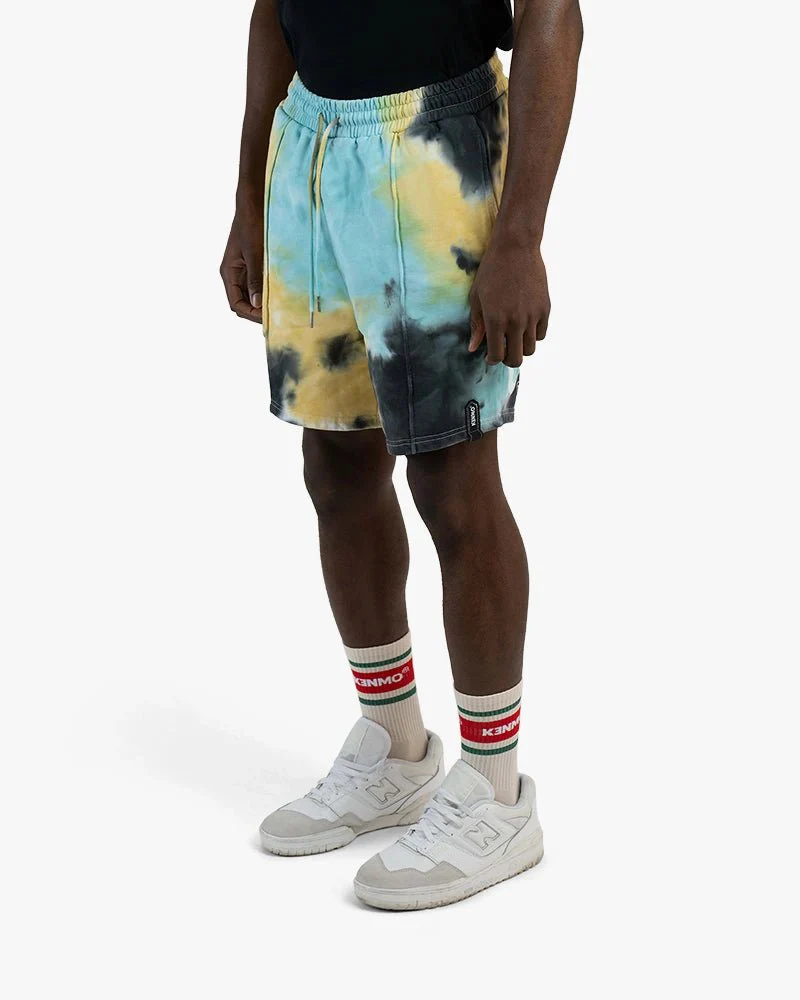 Tie Dye Oversize Shorts | Large Vertical Logo On Back - Image 2