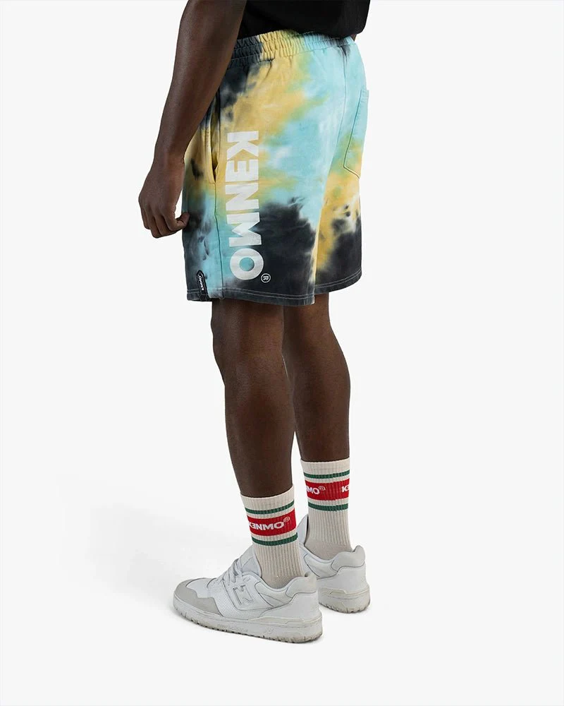 Tie Dye Oversize Shorts | Large Vertical Logo On Back - Image 4