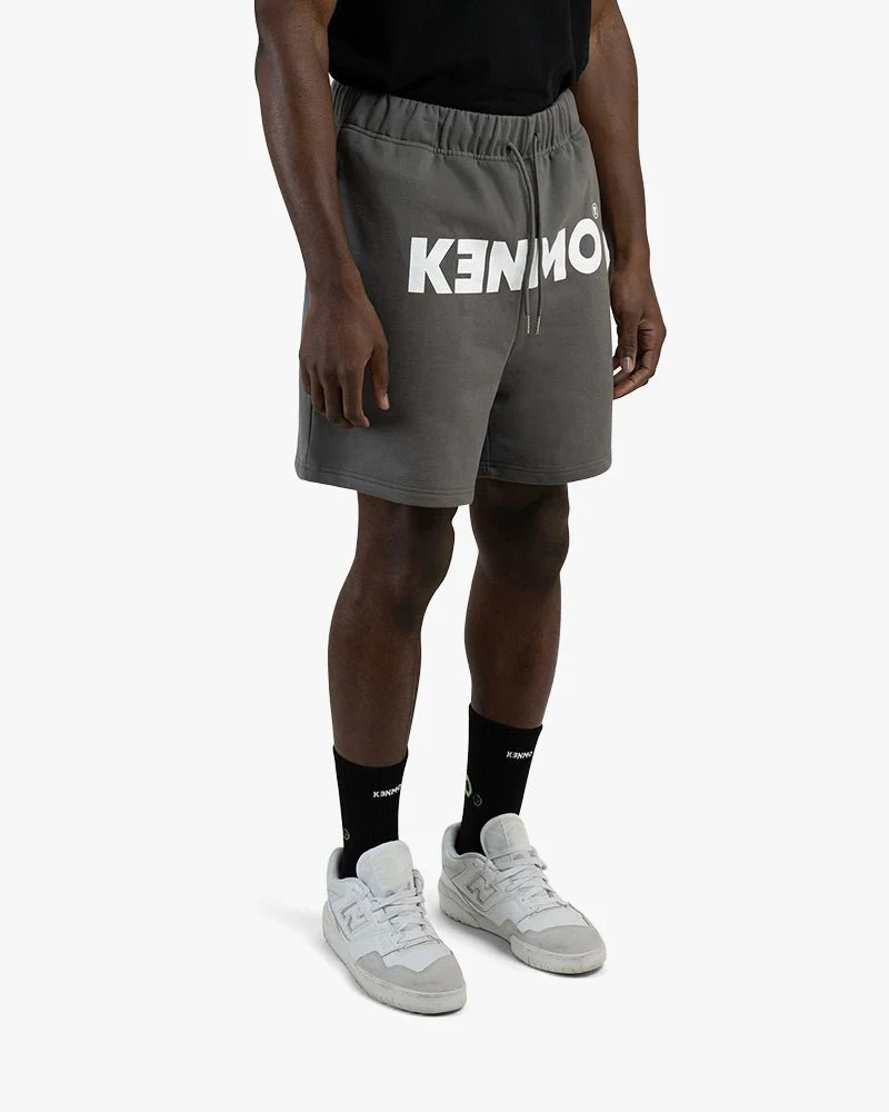 Grey Fitting Shorts | Bold Signature Kenmo Logo - Image 3