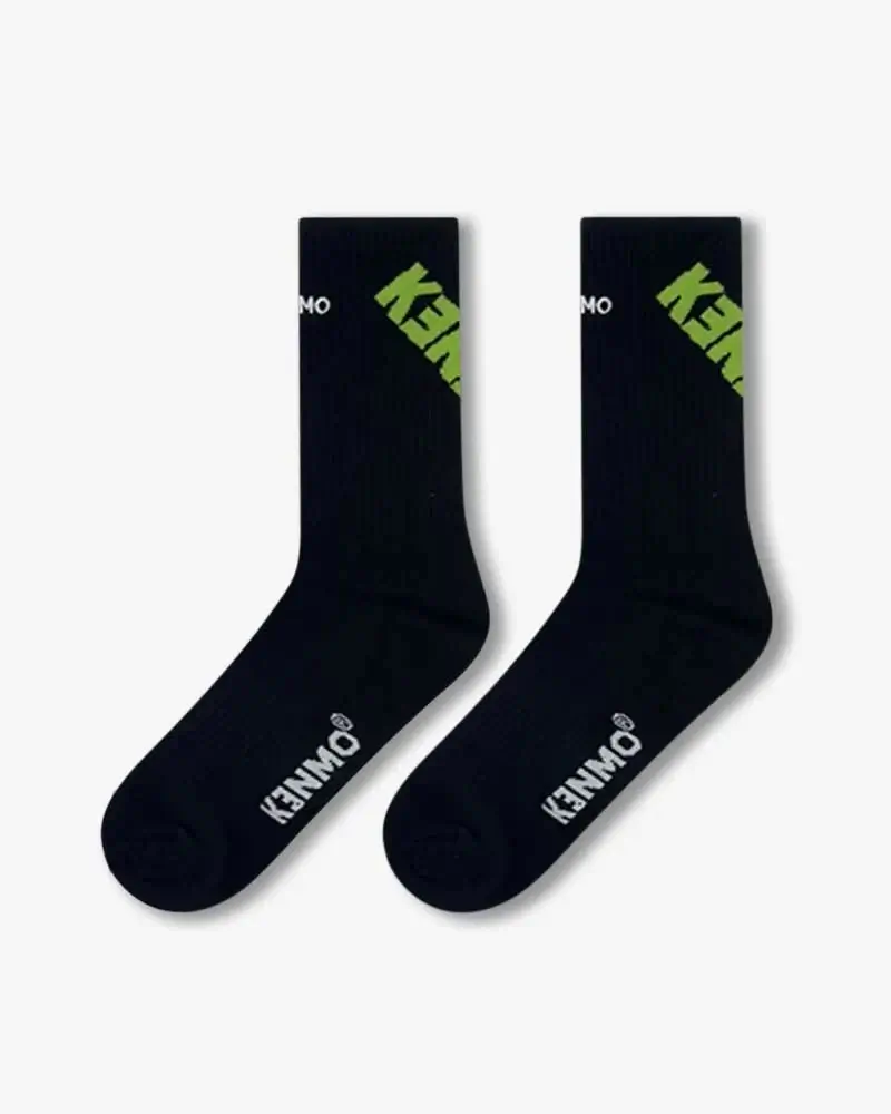 Black Logo Socks | Slanted Back Logo Streetwear Essentials - Image 2
