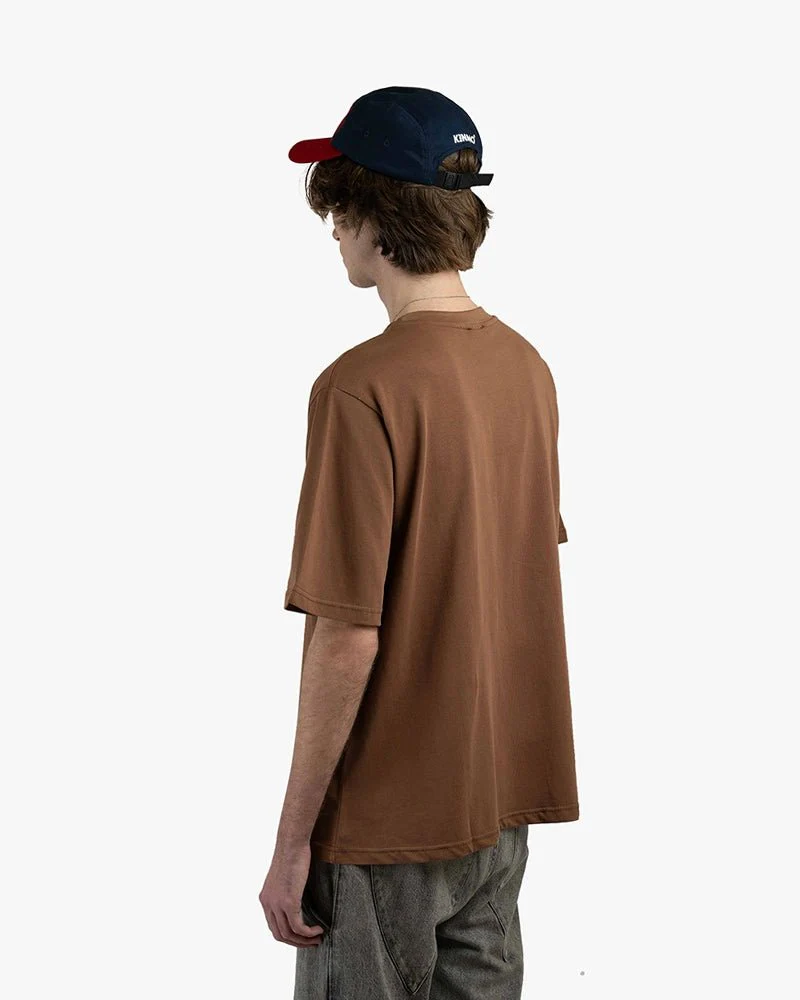 Brown Oversize Tee | Man In Lonely Street Graphic - Image 4