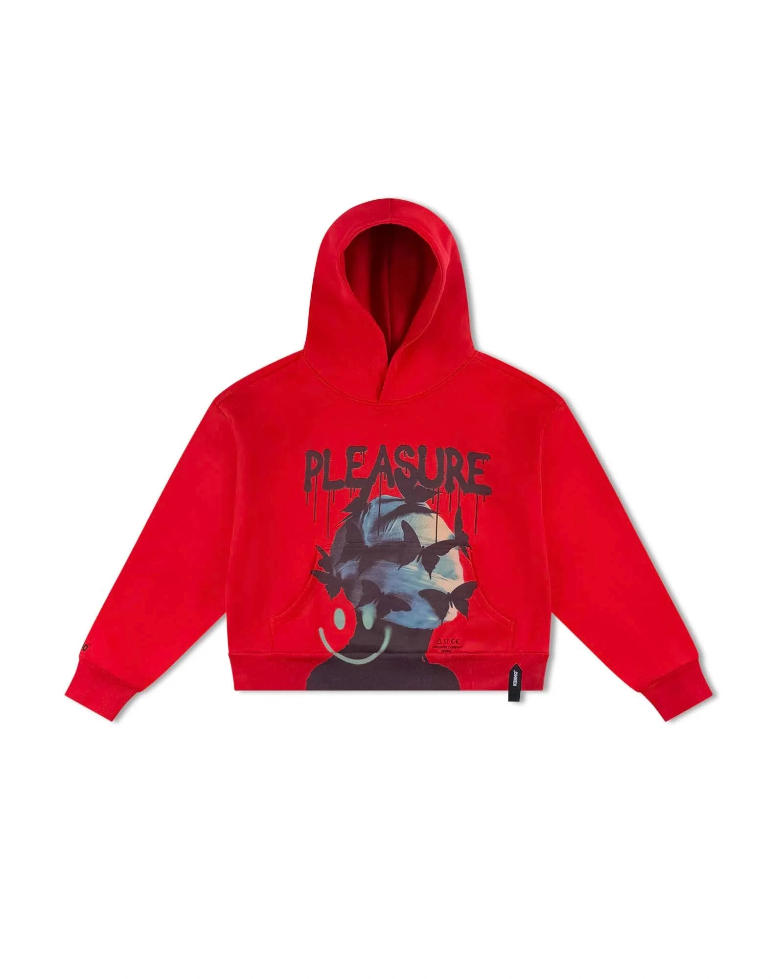 Red Cropped Hoodie | Pleasure Head Graphic - Image 6