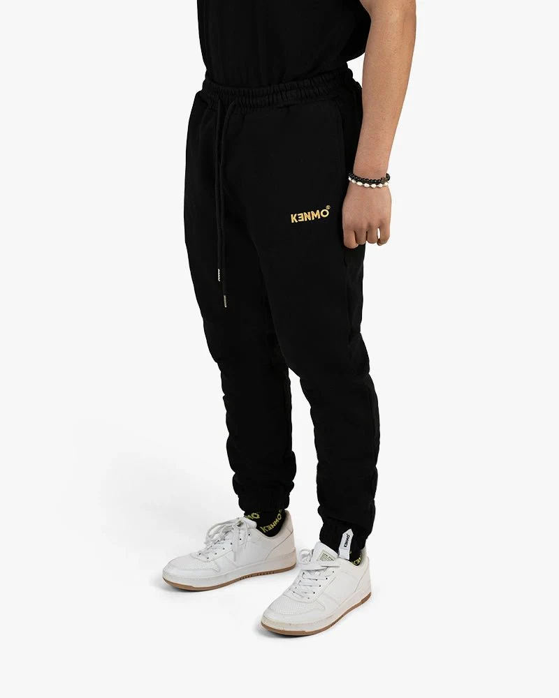 Black Signature Sweatpants | Right Label Logo Detail - Image 2