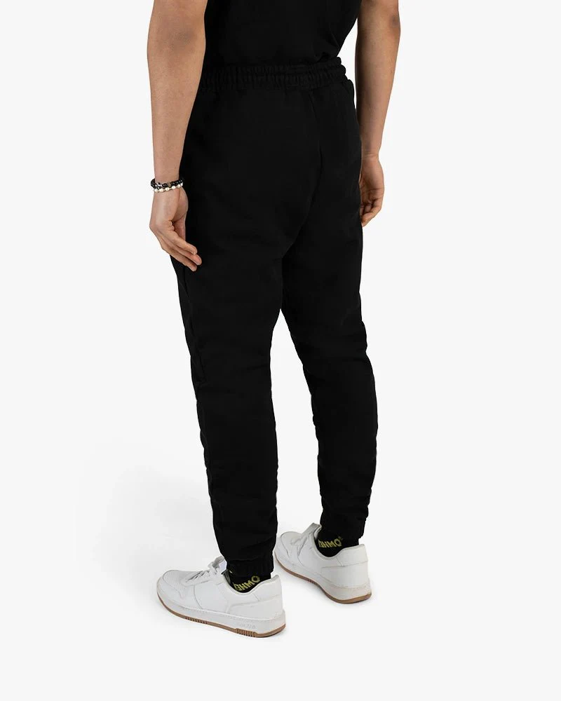 Black Signature Sweatpants | Right Label Logo Detail - Image 4