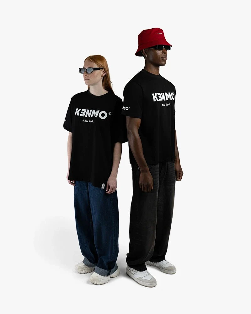 Black Oversize Tee | Bold Signature Kenmo Logo - Image 5