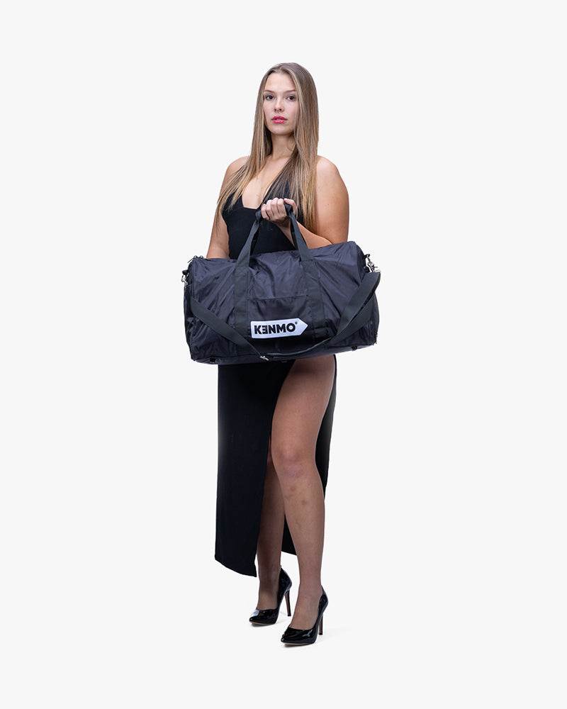 Black Duffel Bag | Kenmo Arrow Logo On Front - Image 5