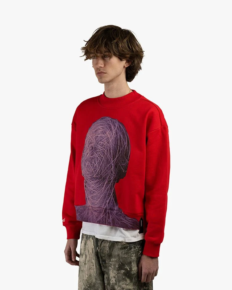 Red Cropped Sweatshirt | Twine Girl Graphic - Image 2