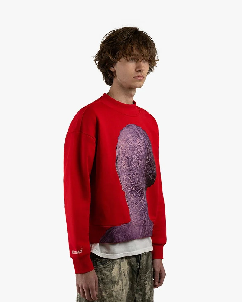 Red Cropped Sweatshirt | Twine Girl Graphic - Image 3