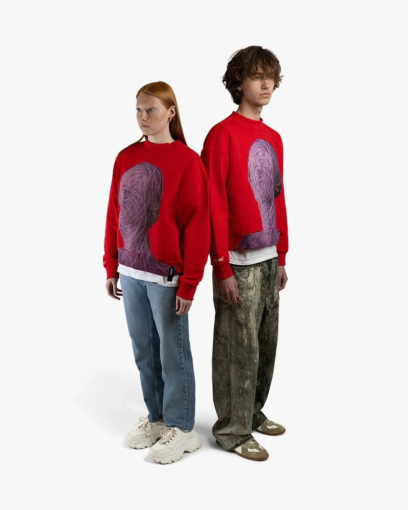 Red Cropped Sweatshirt | Twine Girl Graphic - Image 5