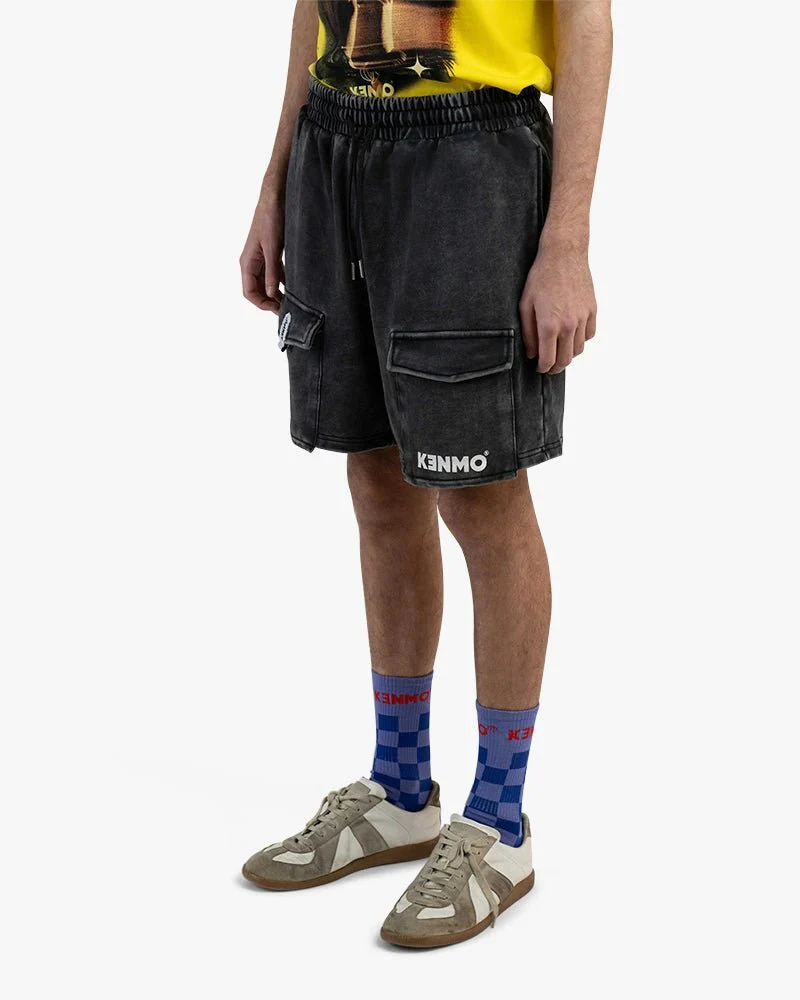 Black Cargo Shorts | Washed With Large Front Pockets - Image 2