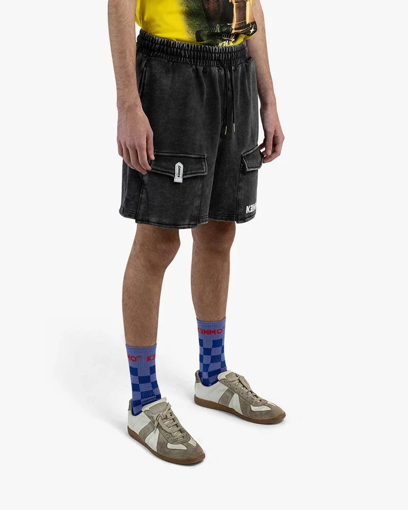 Black Cargo Shorts | Washed With Large Front Pockets - Image 3