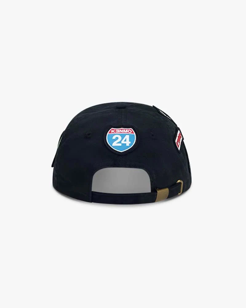 Black Baseball Cap | Washed With Kenmo Patches - Image 3