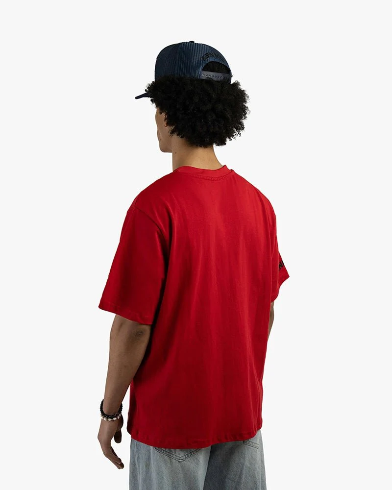 Red Oversize Tee | You Are Not Alone Graphic - Image 4